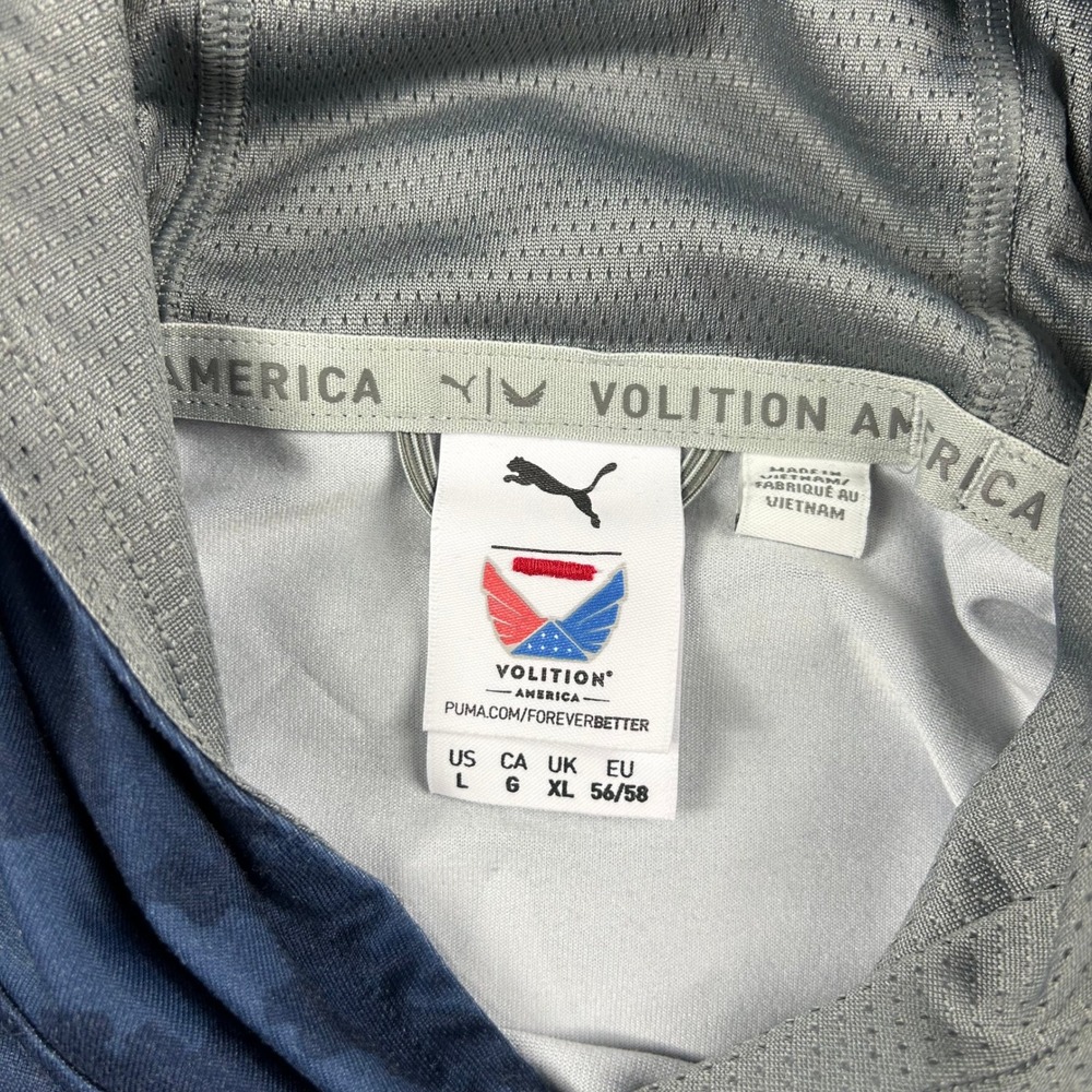 Puma Volition America Hoodie Mens L Blue Camo Golf Performance Pullover Flag - Picture 4 of 8